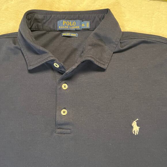 Polo Ralph Lauren XL Pima Soft Touch – Navy with White Logo – Men's XL - Picture 3 of 7
